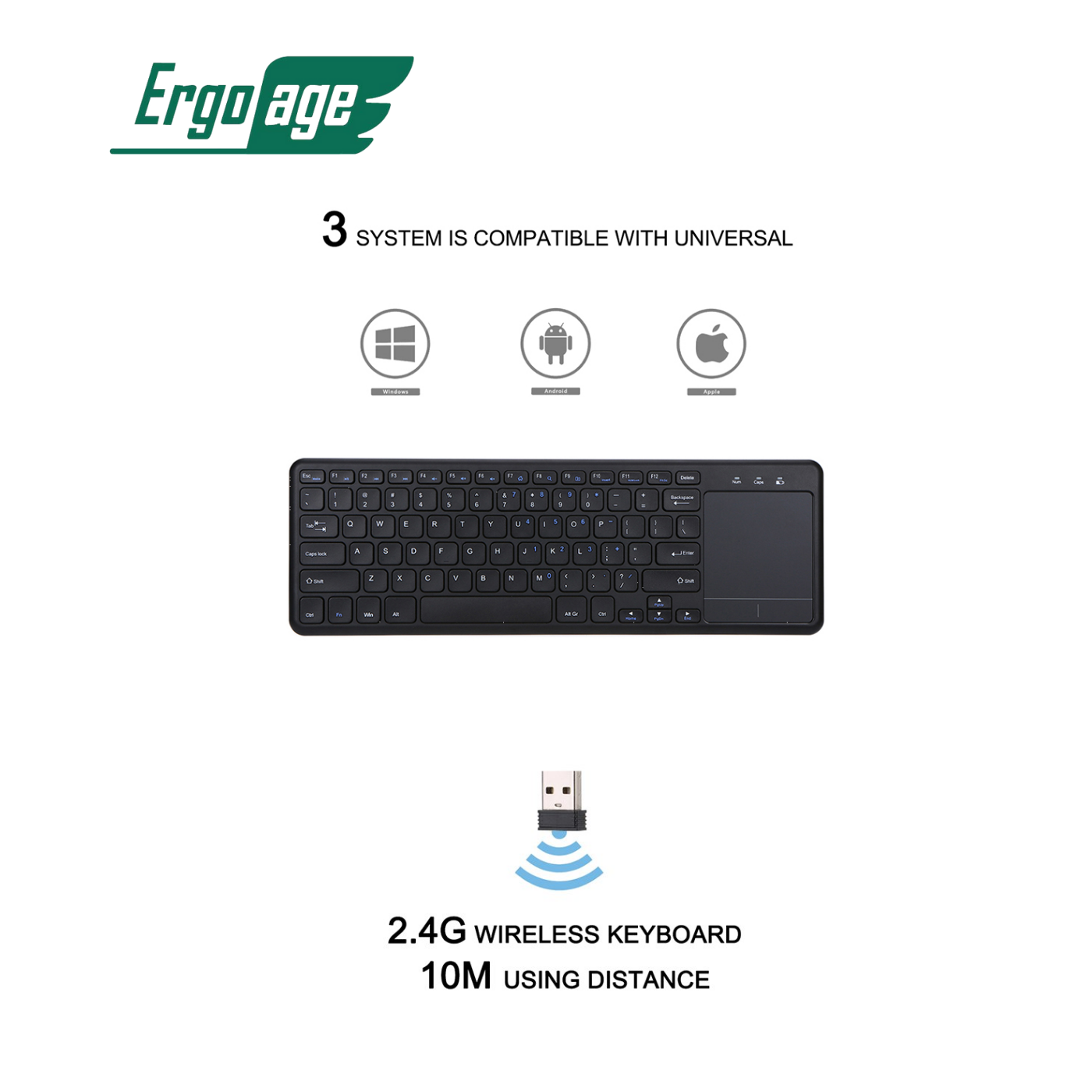 24g Wireless Keyboard With Hot Keys Ergoage Your Trustworthy